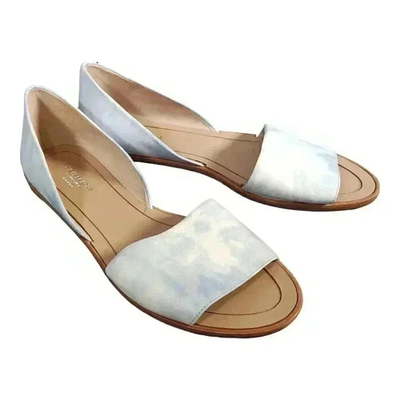 Michael Kors Collection D'orsay Leather Sandal - Women's Flat Summer Shoe - Picture 1 of 8